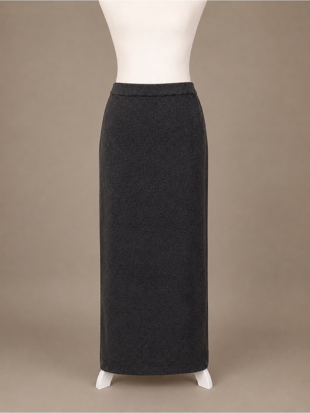 Jeanne Pierre Vintage, Late 90s Minimalism 100% Cotton Gray Pencil Maxi Skirt